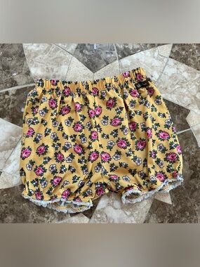 Matilda Jane Yellow Floral Bubble Shorts with Pink Accents